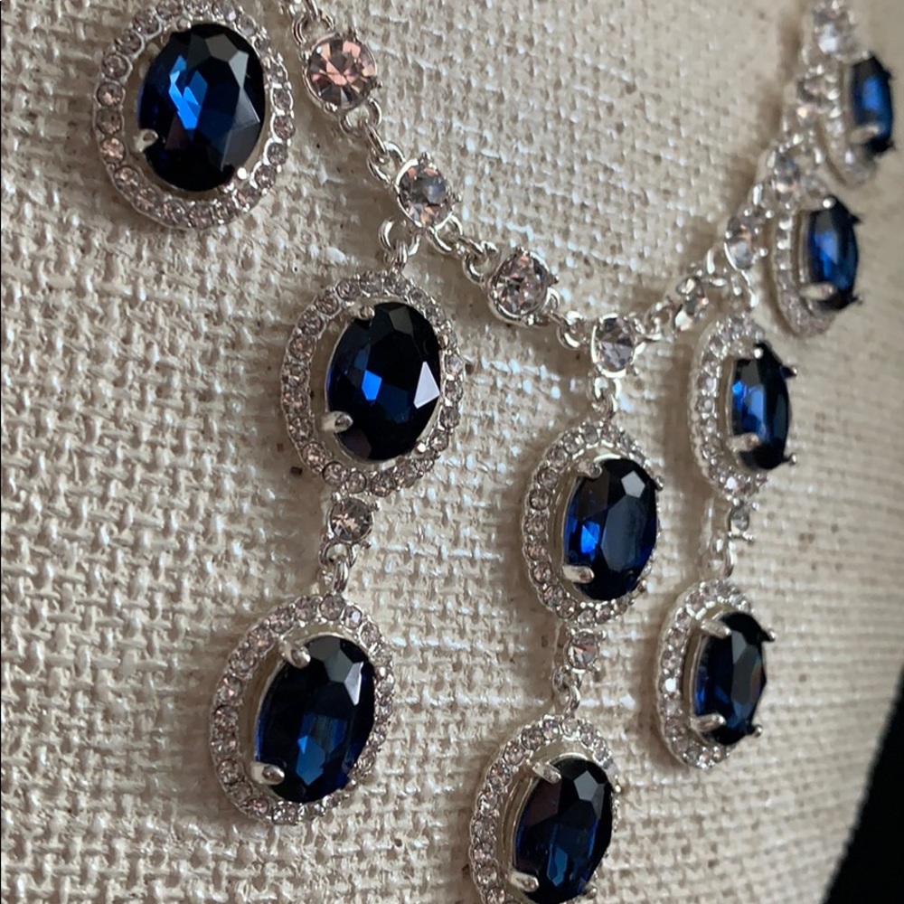 Gorgeous Faux Sapphire & Diamond Necklace - Picture 11 of 11